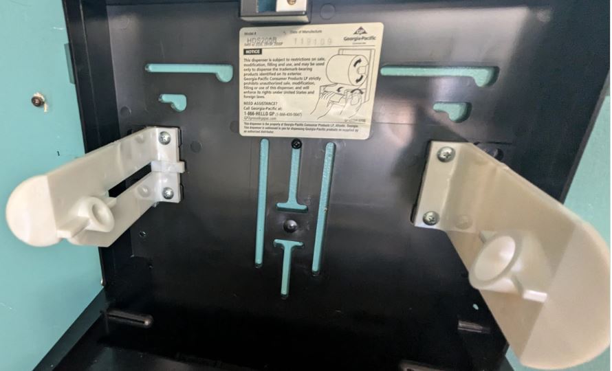 Georgia Pacific Cormatic hv200k Paper Towel Dispenser adapters to the 2" core brown paper towel roll